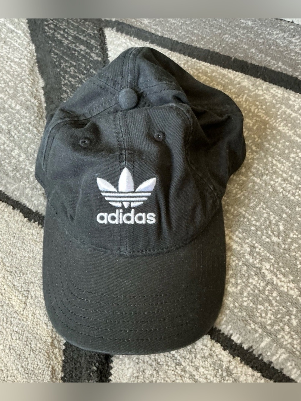 Adidas Originals Logo Black Adjustable Cotton Baseball Hat Cap